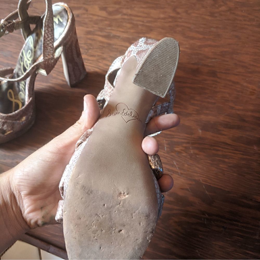 Sam Edelman Snake Skin Platform Heels - Picture 8 of 9